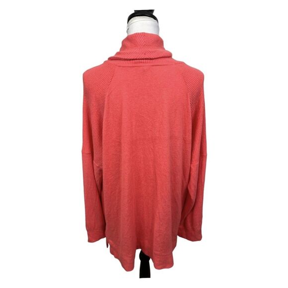 Favorite Lounge Top Plus Sz XXL Orange Drawstring Cowl Neck Knit Shirt Soft Cozy - Picture 6 of 11